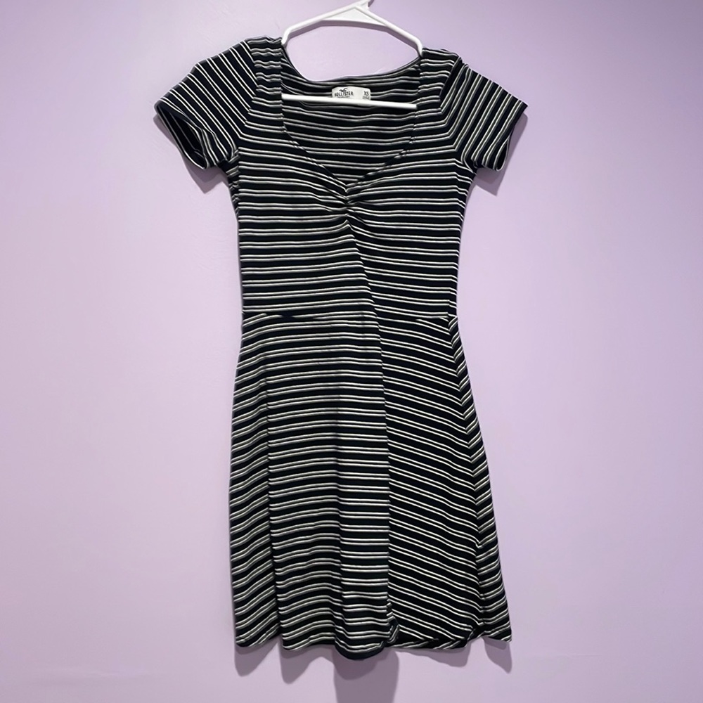 Black and white striped dress